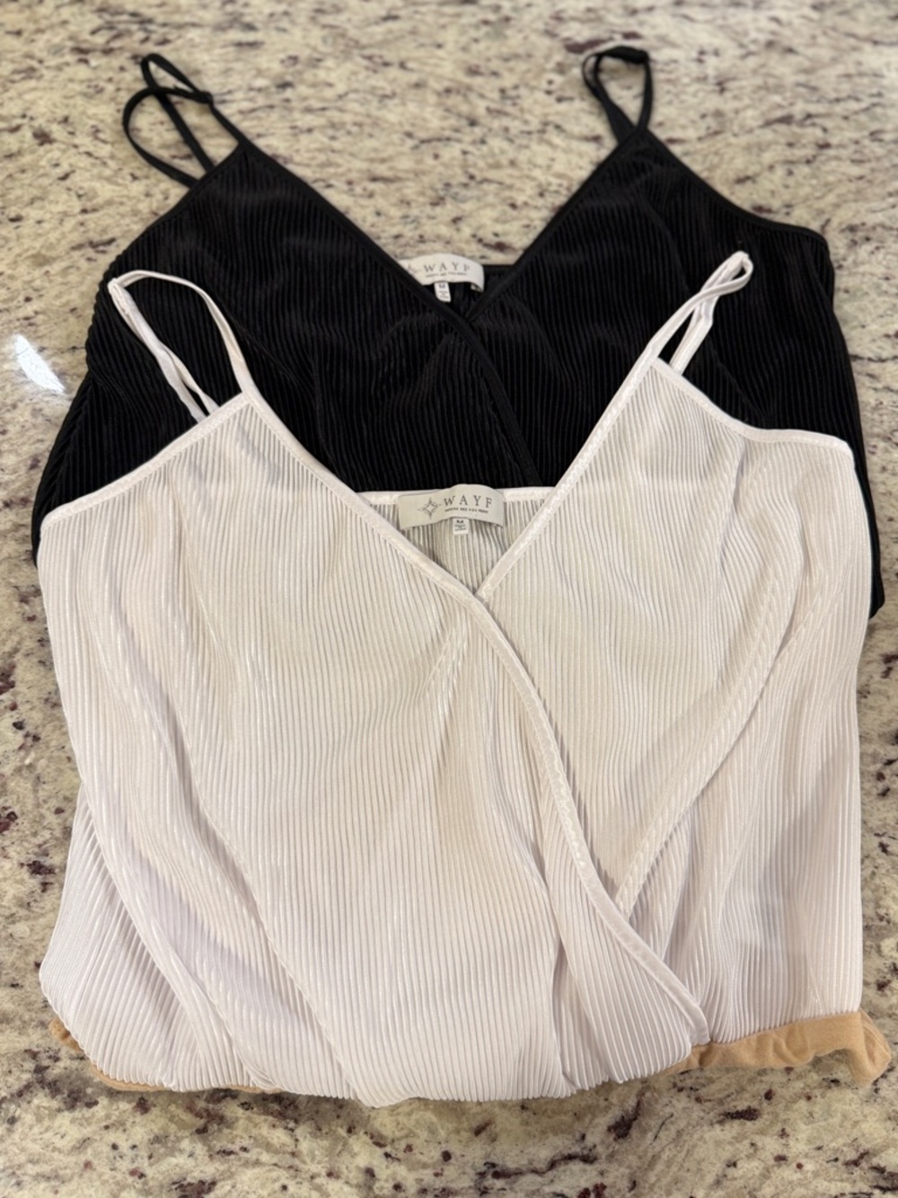 BUNDLE (2) WAYF Pleated Bodysuit - Black & White - Size Medium